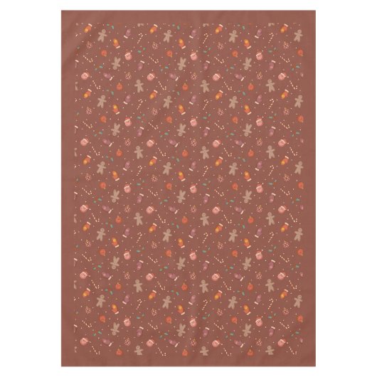 Retro Christmas Cloth Pastel Peaceful Dining Tafelkleed (Voorkant)