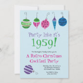 Retro Christmas Cocktail Party  Vakantie Kaart (Voorkant)