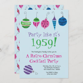Retro Christmas Cocktail Party Vakantie Kaart
