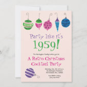 Retro Christmas Cocktail Party  Vakantie Kaart (Voorkant)