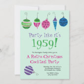 Retro Christmas Cocktail Party Vintage Holiday Kaart (Voorkant)