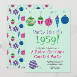 Retro Christmas Cocktail Party Vintage Holiday Kaart
