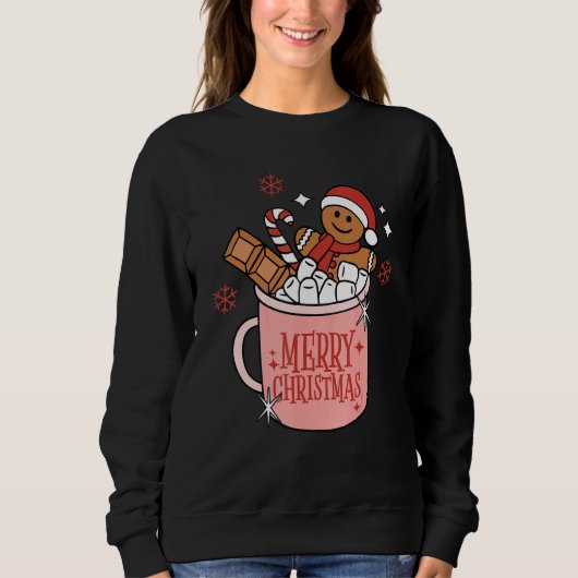 Retro Christmas Coffee Merry Christmas Gingerbread Trui (Voorkant)