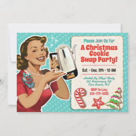 Retro Christmas Cookie Swap Party Uitnodiging