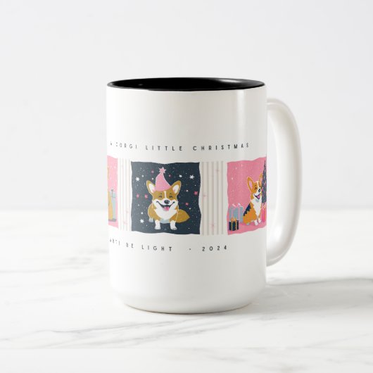Retro Christmas Corgi Mok (Voorkant rechts)
