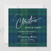 Retro Christmas Corporate Plaid Vakantie Party Kaart (Voorkant)