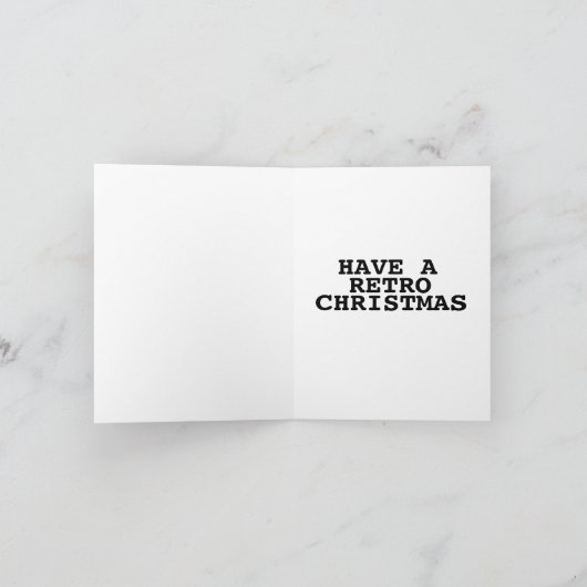 RETRO CHRISTMAS COUPLE ART WENSKAART FEESTDAGEN KAART (Binnen)