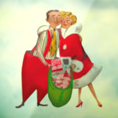 RETRO CHRISTMAS COUPLE WINDOW CLING RAAMSTICKER (Vel 3)