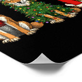 Retro Christmas Coyote Santa Reindeer Poster (Hoek)