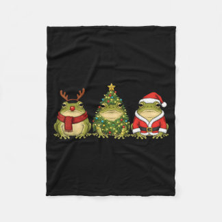 Retro Christmas Desert Rain Frog Santa Reindeer  Fleece Deken