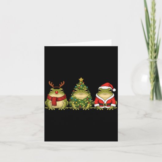 Retro Christmas Desert Rain Frog Santa Reindeer Kaart (Voorkant)