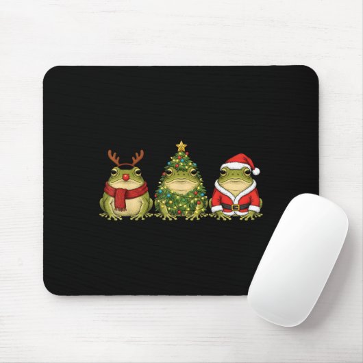 Retro Christmas Desert Rain Frog Santa Reindeer Muismat (Met muis)