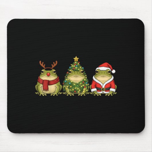 Retro Christmas Desert Rain Frog Santa Reindeer Muismat (Voorkant)
