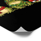 Retro Christmas Desert Rain Frog Santa Reindeer  Poster (Hoek)