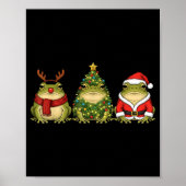 Retro Christmas Desert Rain Frog Santa Reindeer  Poster (Voorkant)