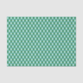Retro Christmas Diamond Plaid - Groen & Blauwgroen Tissuepapier