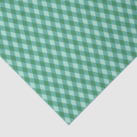 Retro Christmas Diamond Plaid - Groen & Blauwgroen Tissuepapier (Detail)