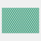 Retro Christmas Diamond Plaid - Groen & Turkoois Inpakpapier Vel (Voorkant 3)