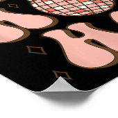 Retro Christmas Disco Ball Groovy Ho Ho Ho Santa H Poster (Hoek)