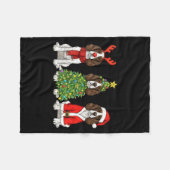 Retro Christmas English Springer Spaniel Santa Rei Fleece Deken (Voorkant (Horizontaal))
