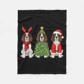 Retro Christmas English Springer Spaniel Santa Rei Fleece Deken (Voorkant)