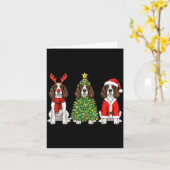 Retro Christmas English Springer Spaniel Santa Rei Kaart (Gele Bloem)