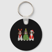 Retro Christmas English Springer Spaniel Santa Rei Sleutelhanger (Voorkant)