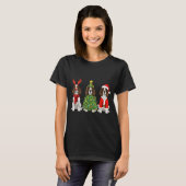 Retro Christmas English Springer Spaniel Santa Rei T-shirt (Voorkant volledig)
