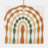 Retro Christmas Family Photo Portrait Holiday Keramisch Ornament (Achterkant)