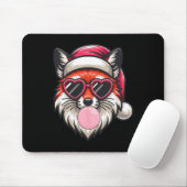 Retro Christmas Fox Kerstman Hoed Blowing Bubble M Muismat (Met muis)