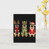 Retro Christmas German Shepherd Santa Reindeer Gsd Kaart (Gele Bloem)