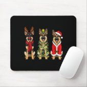 Retro Christmas German Shepherd Santa Reindeer Gsd Muismat (Met muis)