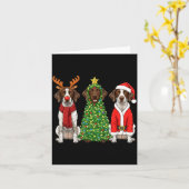 Retro Christmas German Shorthaired Inter Santa Rei Kaart (Gele Bloem)