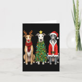 Retro Christmas Ghound Santa Reindeer Dog Lover  Kaart (Voorkant)