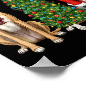 Retro Christmas Ghound Santa Reindeer Dog Lover  Poster (Hoek)