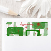 Retro Christmas Gift Label Stickers (Insitu)