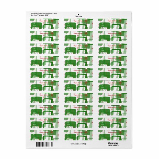 Retro Christmas Gift Label Stickers (Full Sheet)