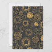 Retro Christmas Gold Burst Vakantie Diner / Feest Kaart (Achterkant)