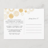Retro Christmas Gold Burst Vakantie Diner / Feest Uitnodiging Briefkaart (Achterkant)