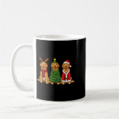 Retro Christmas Golden Retriever Santa Reindeer Do Koffiemok (Links)