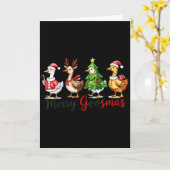 Retro Christmas Goose Xmas Merry Goosmas  Kaart (Gele Bloem)