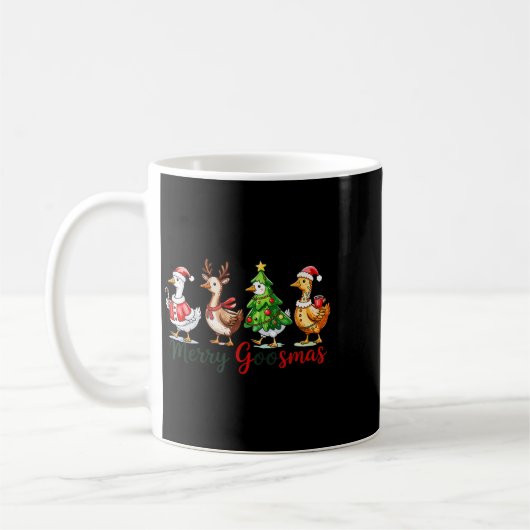 Retro Christmas Goose Xmas Merry Goosmas  Koffiemok (Links)