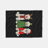 Retro Christmas Great Pyrenees Santa Reindeer Dog  Fleece Deken (Voorkant (Horizontaal))