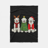 Retro Christmas Great Pyrenees Santa Reindeer Dog  Fleece Deken (Voorkant)