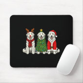 Retro Christmas Great Pyrenees Santa Reindeer Dog  Muismat (Met muis)