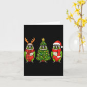 Retro Christmas Green Cheek Conure Parrot Santa Re Kaart (Gele Bloem)