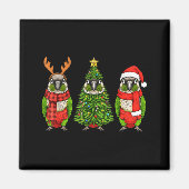 Retro Christmas Green Cheek Conure Parrot Santa Re Magneet (Voorkant)