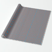 Retro Christmas Groovy Blauw Rood Wavy Stripe Cadeaupapier (Uitgerold)