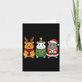 Retro Christmas Hamster Santa Reindeer  Kaart (Voorkant)