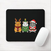 Retro Christmas Hamster Santa Reindeer Muismat (Met muis)